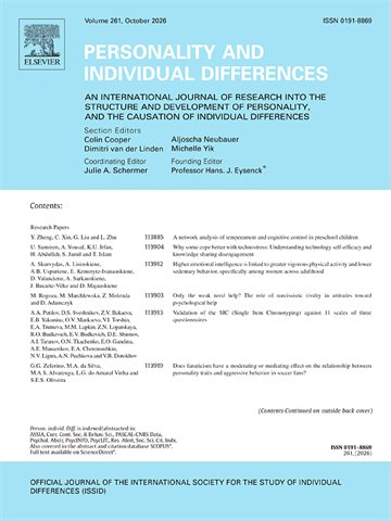 Cover Personality and Individual Differences